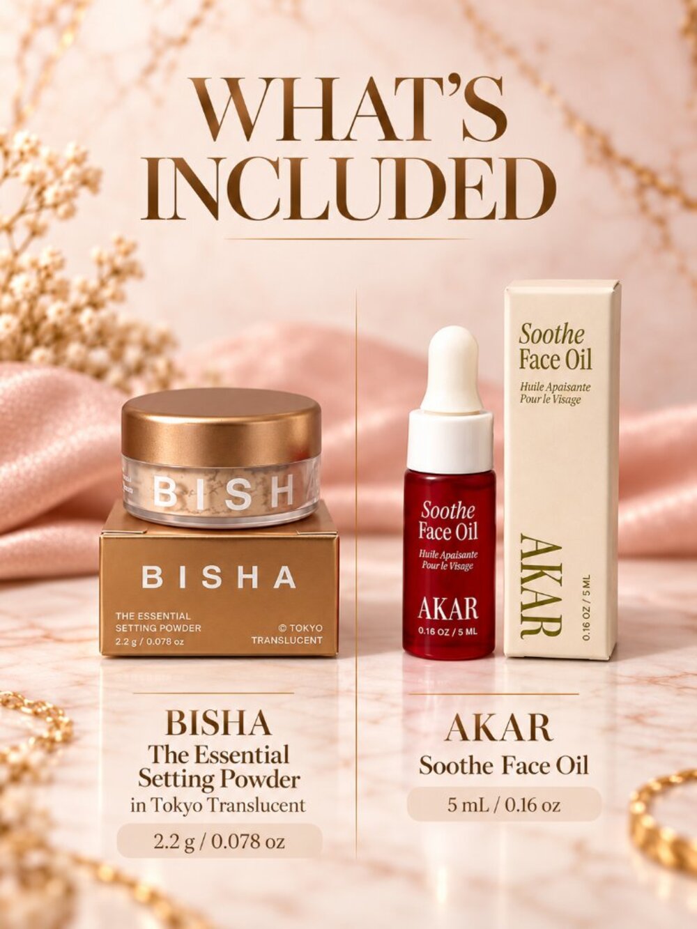 BISHA Tokyo Translucent Setting Powder + AKAR Soothe Face Oil Mini Duo - Picture 3 of 5